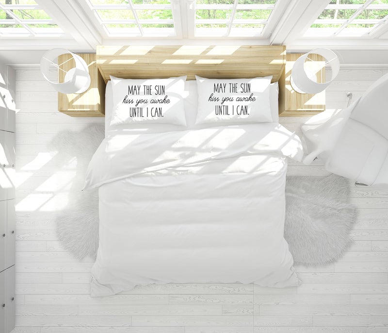 Oh, Susannah May The Sun Kiss You Awake Until I Can, May The Moon Kiss You to Sleep Until I Can Reversible Pillow Case - Fits Standard Pillow - Long Distance Relationship Pillow - Image 2